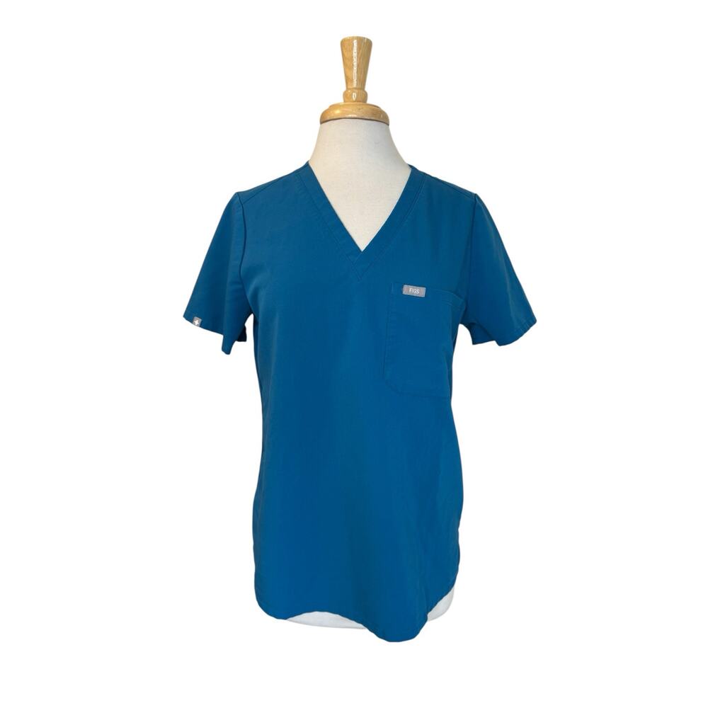 FIGS Catarina One-Pocket Scrub Top in Teal Blue Size Medium Womens #FW1000